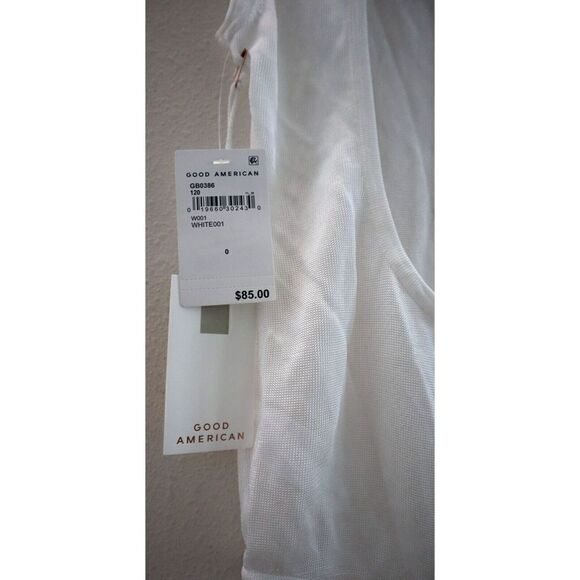 Good American GB0386 Women Sz 0/XS White Extreme Sheer Cut Out Back Bodysuit $85 - Picture 3 of 5